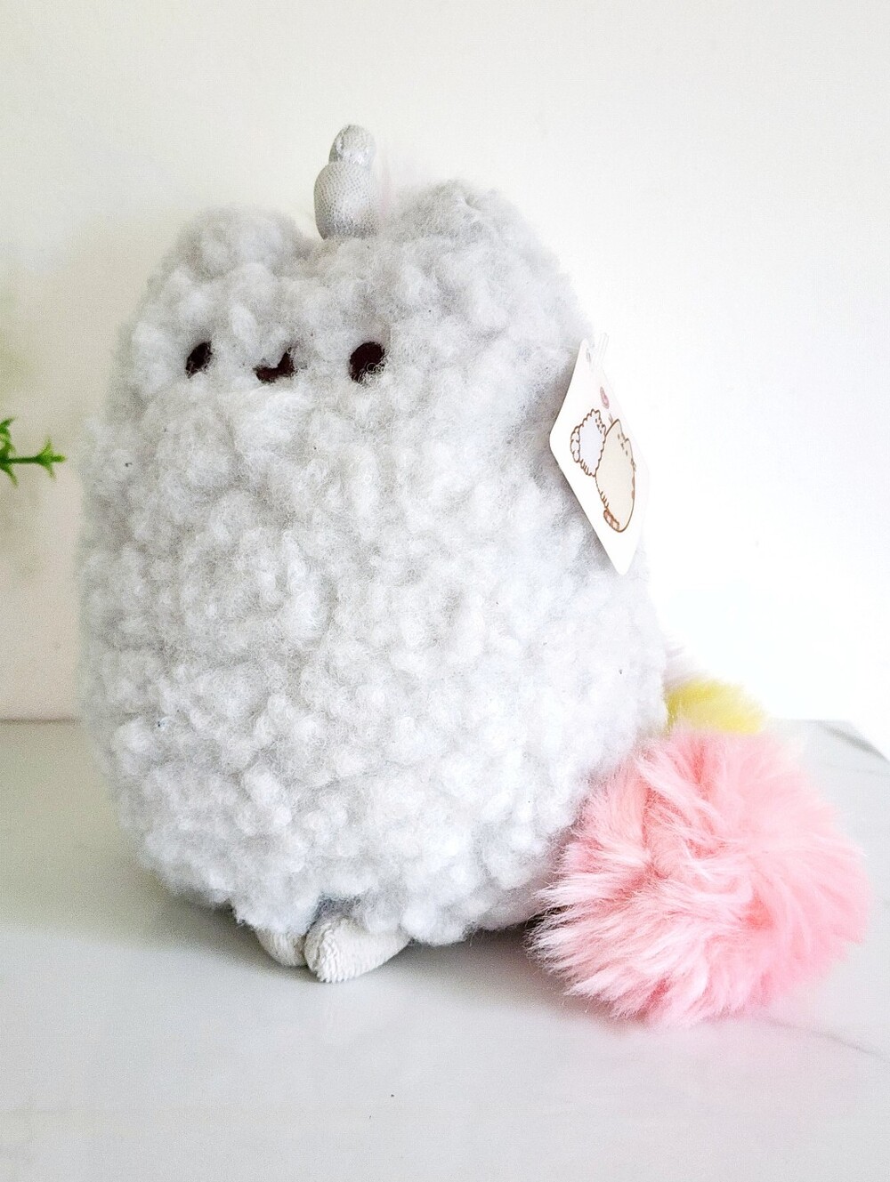 💛 NWT GUND Pusheen Stormicorn Plush 6.5" Sherpa Gray Cat Rainbow 2018